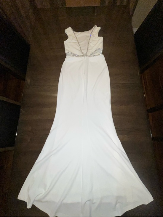 Fashion Nova Dresses & Skirts - Fashion Nova White Cut Out Backless Gown w/Silver Accents Size M Medium Bridal